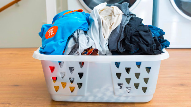 sorting clothes by color