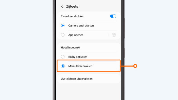 Zijtoets Samsung smartphone
