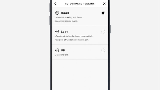 Noise cancelling aanpassen