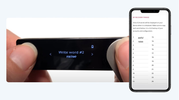 Recovery phrase opschrijven