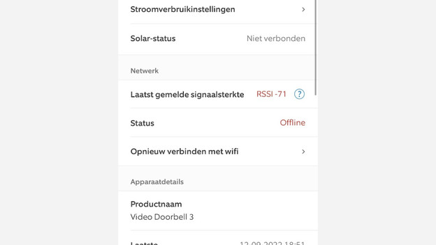 Kijk in de Ring app hoe sterk je wifi signaal is