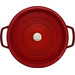 Staub Ronde Stoof-/Braadpan 28 cm Kersenrood onderkant