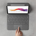 Logitech Folio Touch iPad-toetsenbordhoes met trackpad en Smart Connector voor iPad Air 11 inch (M2), iPad Air (4e en 5e generatie), Duitse QWERTZ- indeling - Grijs