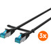 BlueBuilt Network Cable STP CAT6 3m Black 3-pack Main Image