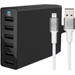 Anker Charger with 6 USB Ports 12W + BlueBuilt Lightning Cable 1.5m Nylon White Main Image
