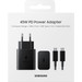 Samsung Super Fast Charging C harger45W + USB-C Cable 1.8m Black Plastic 