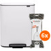 Brabantia Bo Pedal Bin 60 Liter White + Vuilniszakken (120 stuks) Main Image