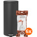 Brabantia NewIcon Pedal Trash Can 30L Infinite Gray + Trash Bags (120 units) Main Image