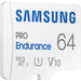 Samsung PRO Endurance 64GB microSDXC + SD Adapter linkerkant