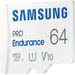 Samsung PRO Endurance 64GB microSDXC + SD Adapter rechterkant