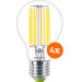 Philips LED Filament Light - 4W - E27 - Warm White Light 4-pack Main Image