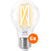 WiZ Smart Filament Light Standard 6-pack - Warm to Cool White Light - E27 Main Image