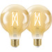 WiZ Smart Filament lamp Globe 2-pack - Warm tot Koelwit Licht - E27 Main Image