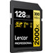 Lexar Professional 2000x GOLD 128GB SDXC 300mb/s rechterkant