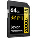 Lexar Professional 2000x GOLD 64GB SDXC 300mb/s rechterkant