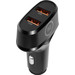 BlueBuilt Quick Charge Car Charger 18W Black + USB-C Cable 1.5m Nylon Black 