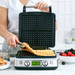 GreenPan Elite Waffle Iron Blue Haze product in use