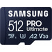 Samsung MicroSDXC PRO Ultimate 512GB 200MB/s + USB lezer voorkant