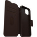 Otterbox Strada Apple iPhone 15 Plus Book Case Leather Brown with MagSafe left side