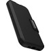 Otterbox Strada Apple iPhone 15 Book Case Leather Black with MagSafe left side