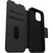 Otterbox Strada Apple iPhone 15 Book Case Leer Zwart Met MagSafe linkerkant