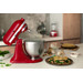 KitchenAid 5KSM185PSEER Empire Red + Pasta Roller and Cutter Set (3-piece) product in use