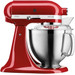 KitchenAid 5KSM185PSEER Empire Red + Pasta Roller and Cutter Set (3-piece) right side