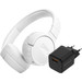 JBL Tune 670NC White + BlueBuilt Quick Charge Charger with USB-A Port 18W Black Main Image