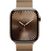 Apple Watch Series 10 4G 46mm Titanium Gold Milanese Watch Strap S/M front