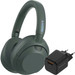 Sony ULT Wear Groen + BlueBuilt Quick Charge Oplader met Usb A Poort 18W Zwart Main Image