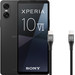 Sony Xperia 10 VI 128GB Zwart 5G + BlueBuilt Usb C Kabel 1,5m Nylon Zwart Main Image