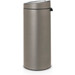 Brabantia Touch Bin 30L Platinum + Trash Bags (120 units) 