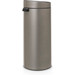 Brabantia Touch Bin 30L Platinum + Trash Bags (120 units) back