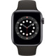 Apple Watch Series 6 44mm Space Gray Aluminium Zwarte Sportband