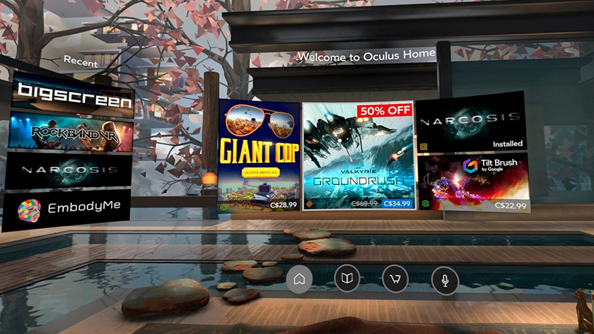 oculus quest home page