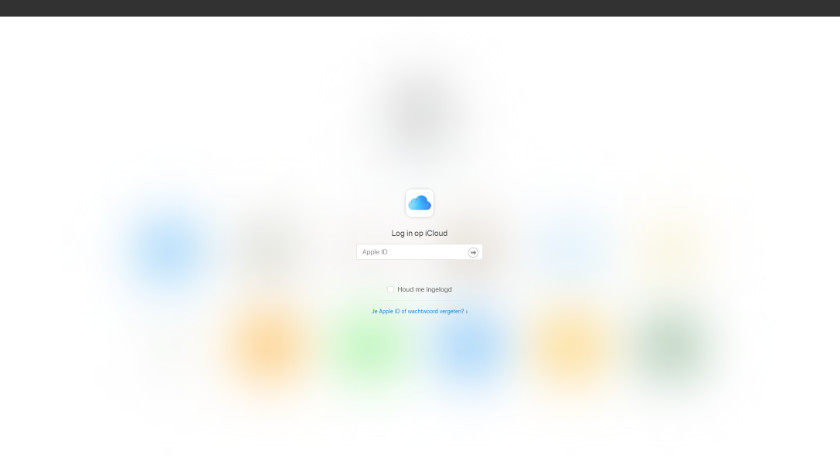 Log in bij iCloud