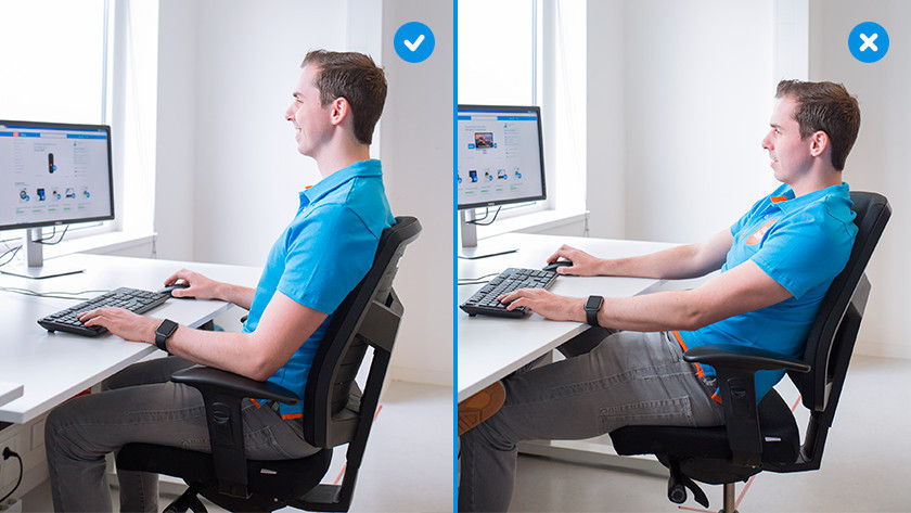 Met een verstelbare monitor en ergonomische houding voorkom je nek- en rugklachten tijdens het werken
