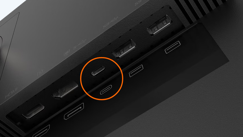 USB-C port on a Lenovo monitor