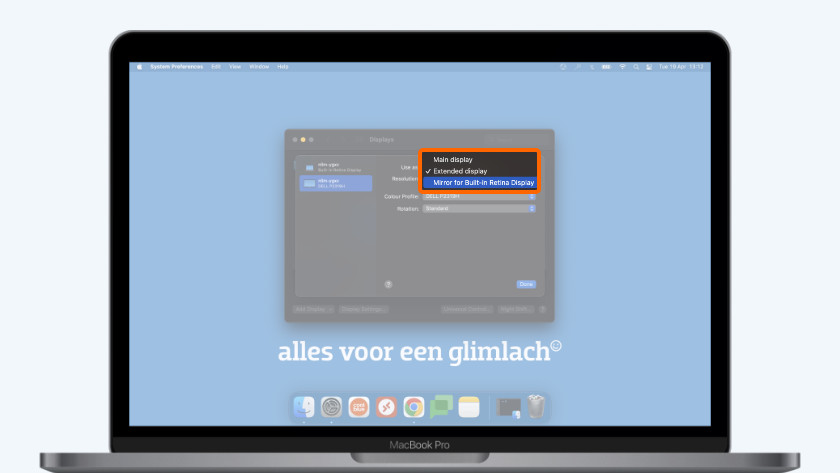 Schermen weergeven macOS