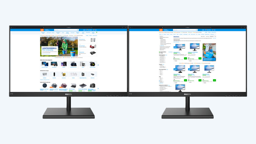 Thin bezels make it possible to place 2 or more monitors next to each other.