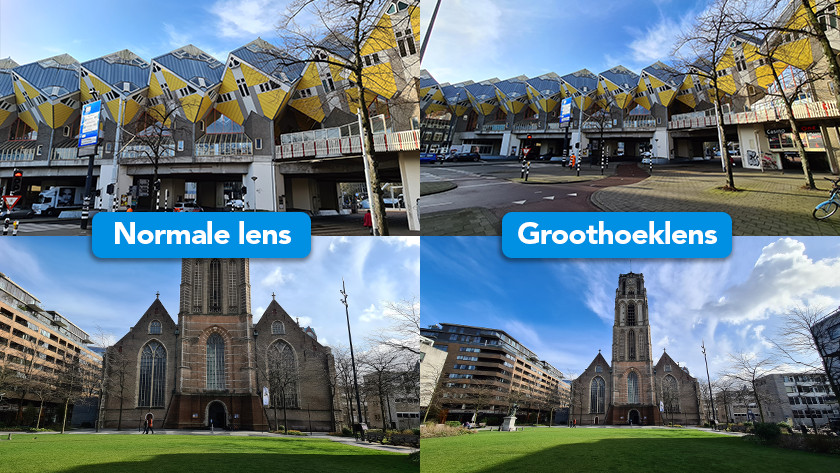 Verschil normale lens groothoeklens