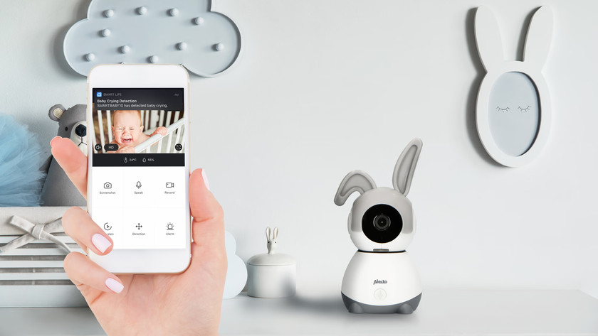 Motorola MBP 162 Connect - Wi-Fi Audio Baby Monitor with Night Light, Walkie Talkie Function, Sound Level Alerts on Your Smartphone/Tablet, Colour White