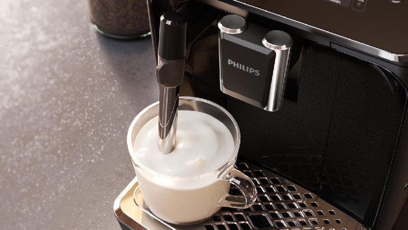 Steam wand: froth the milk yourself