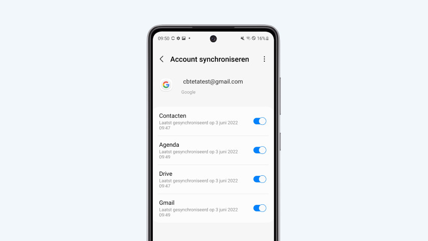 Android account synchroniseren