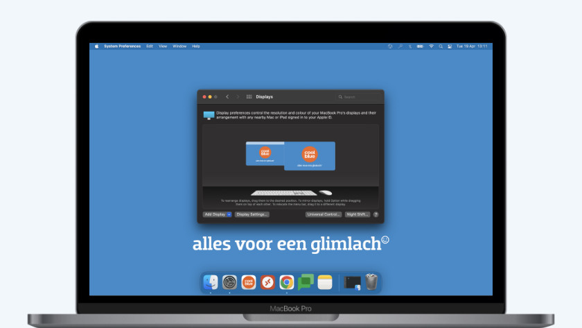 Beeldschermen herschikken macOS