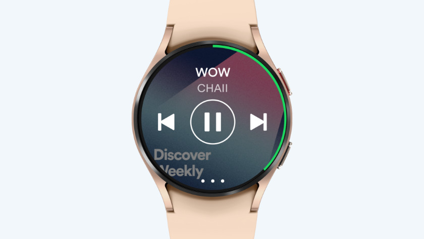 Samsung Galaxy Watch4 roségoud Spotify