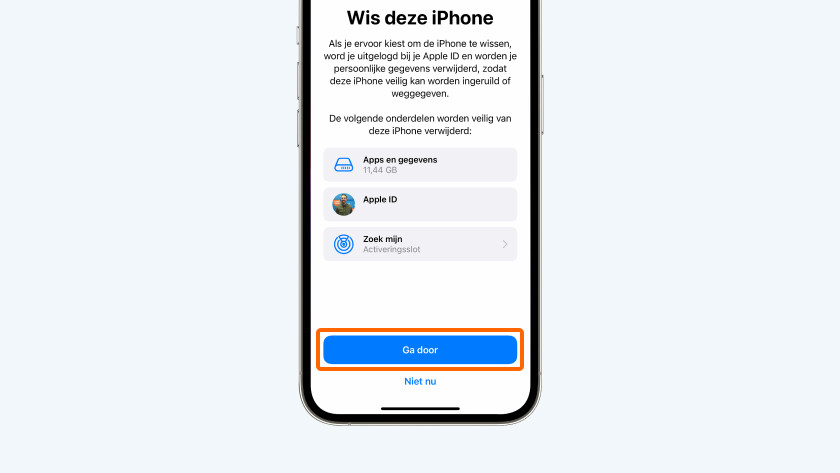 Tik op 'Ga door'