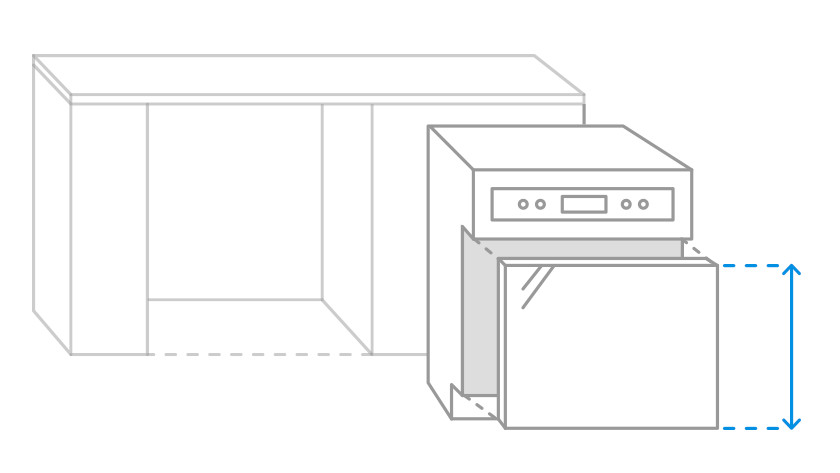 Visual to be measured front panel of a semi-integrated dishwasher