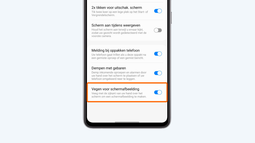 schermopname samsung hand