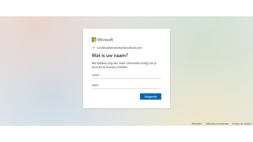 Microsoft inlogscherm
